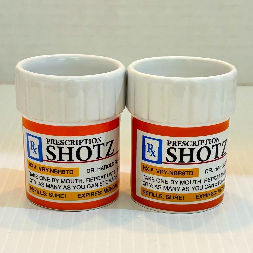 Big Mouth Toys Funny Ceramic 2” Prescription Bottle Liquor Shot Glass